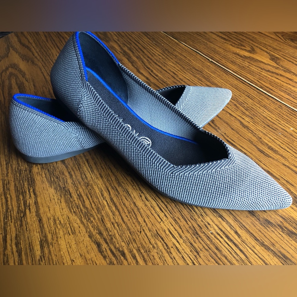 Rothy's the Point gray ballet flats. Size 10